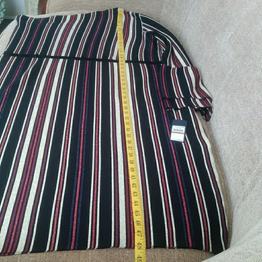 **SOLD**   One-Shoulder Striped Dress - Picture 5 of 8